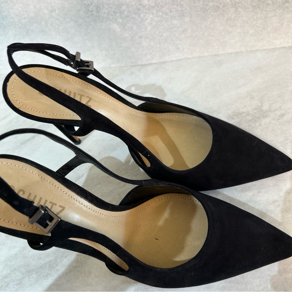 SCHUTZ Black Pointed Toe Heels